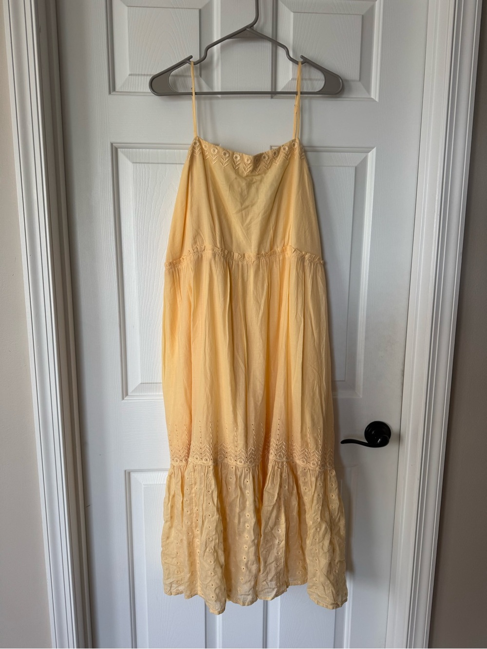 J. Crew Banana Cream Sorrento  Embroidered Sundress in cotton voile NWT size Med